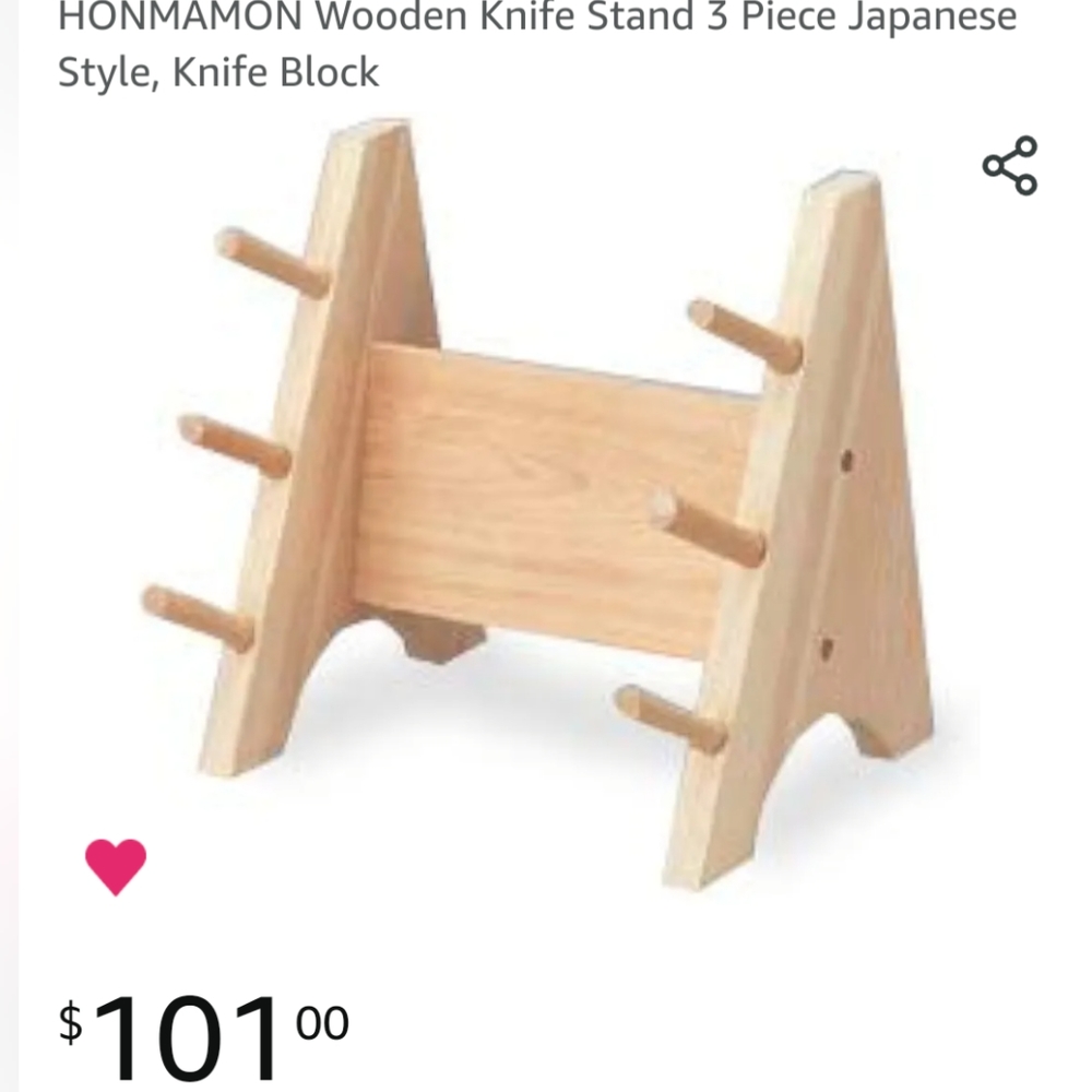 MCM Japanese Wood Knife Holder Rack